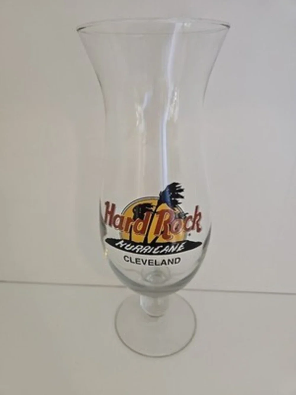 Hard Rock Cafe Cleveland Hurricane Glass Souvenir Collectible Rare 9.25”